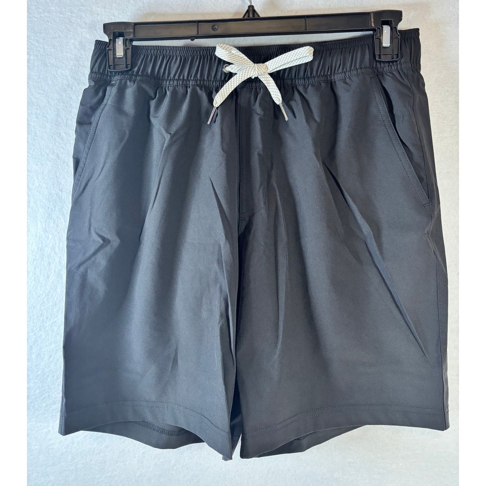True Classic Men Black Active Training Shorts Medium Drawstring Gym Lined111-781